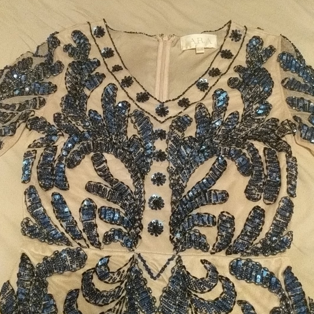 Sequin embroidered beads , naked look
